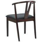 Esszimmerstuhl 2 pcs Hellbraun und Schwarz Massives Gummiholz