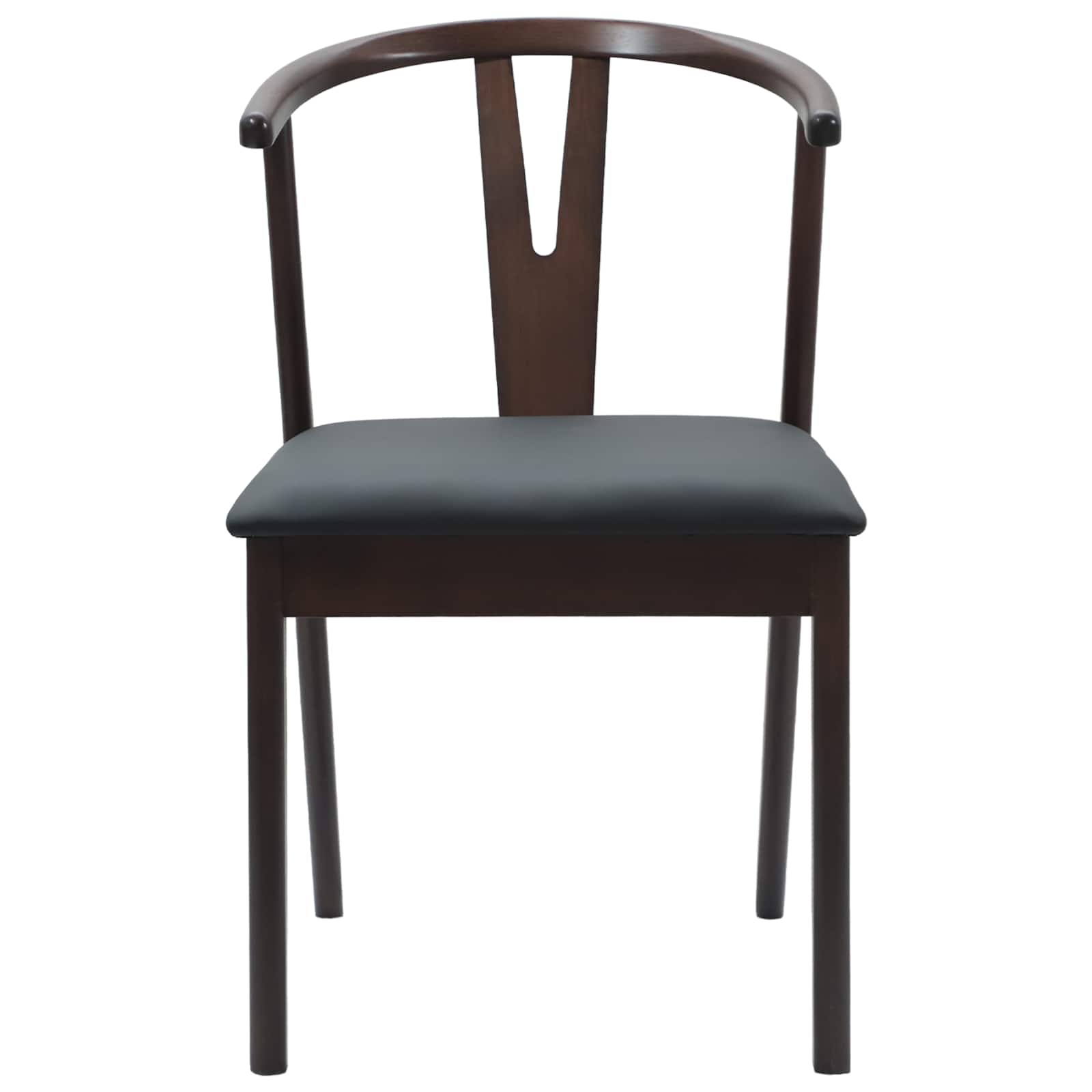 Esszimmerstuhl 2 pcs Hellbraun und Schwarz Massives Gummiholz