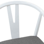 Esszimmerstuhl 2 pcs Weiß und Grau Massives Gummiholz