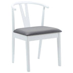 Esszimmerstuhl 2 pcs Weiß und Grau Massives Gummiholz