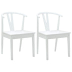 Esszimmerstuhl 2 pcs Weiß und Weiß Massives Gummiholz