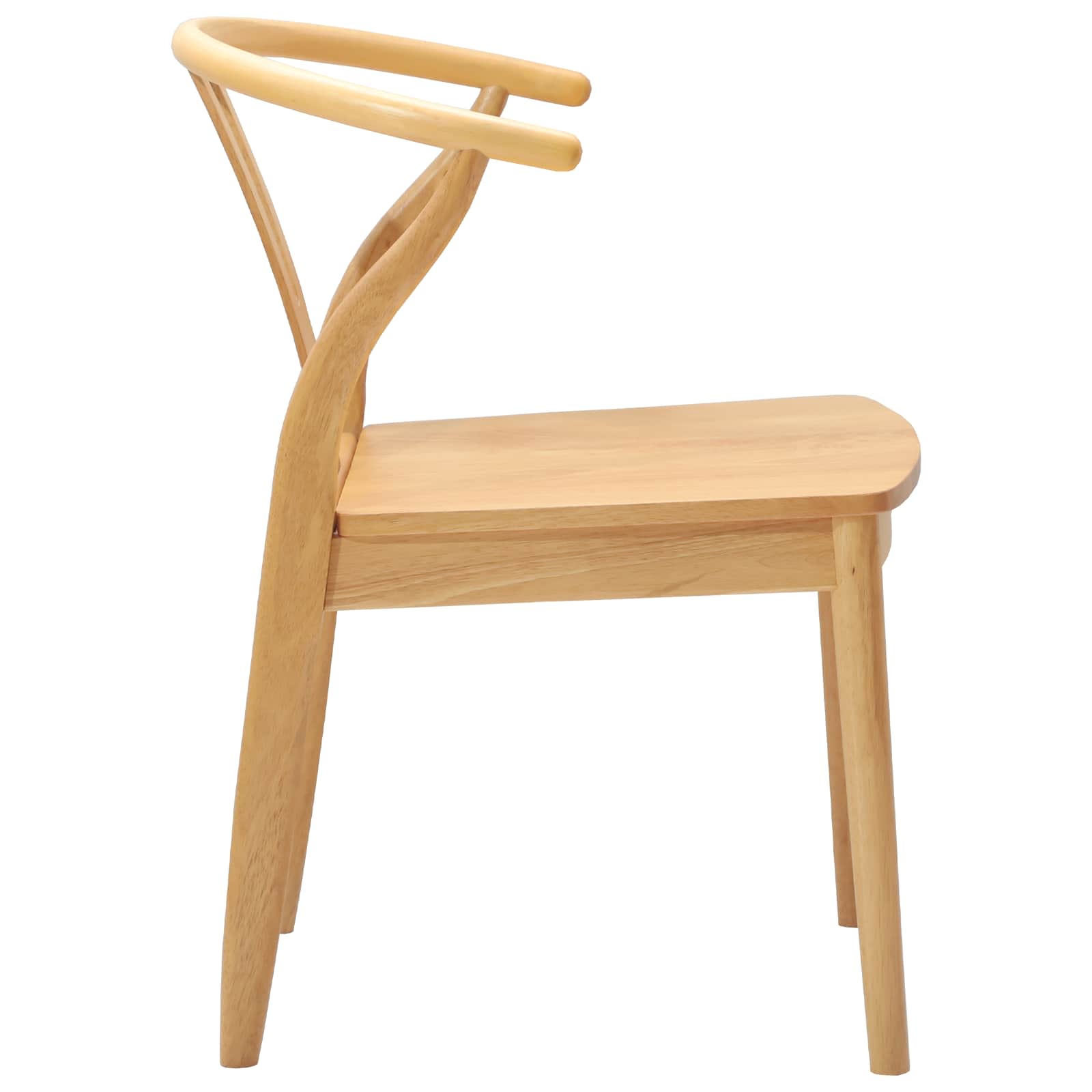 Esszimmerstuhl 2 pcs Natur Massives Gummiholz