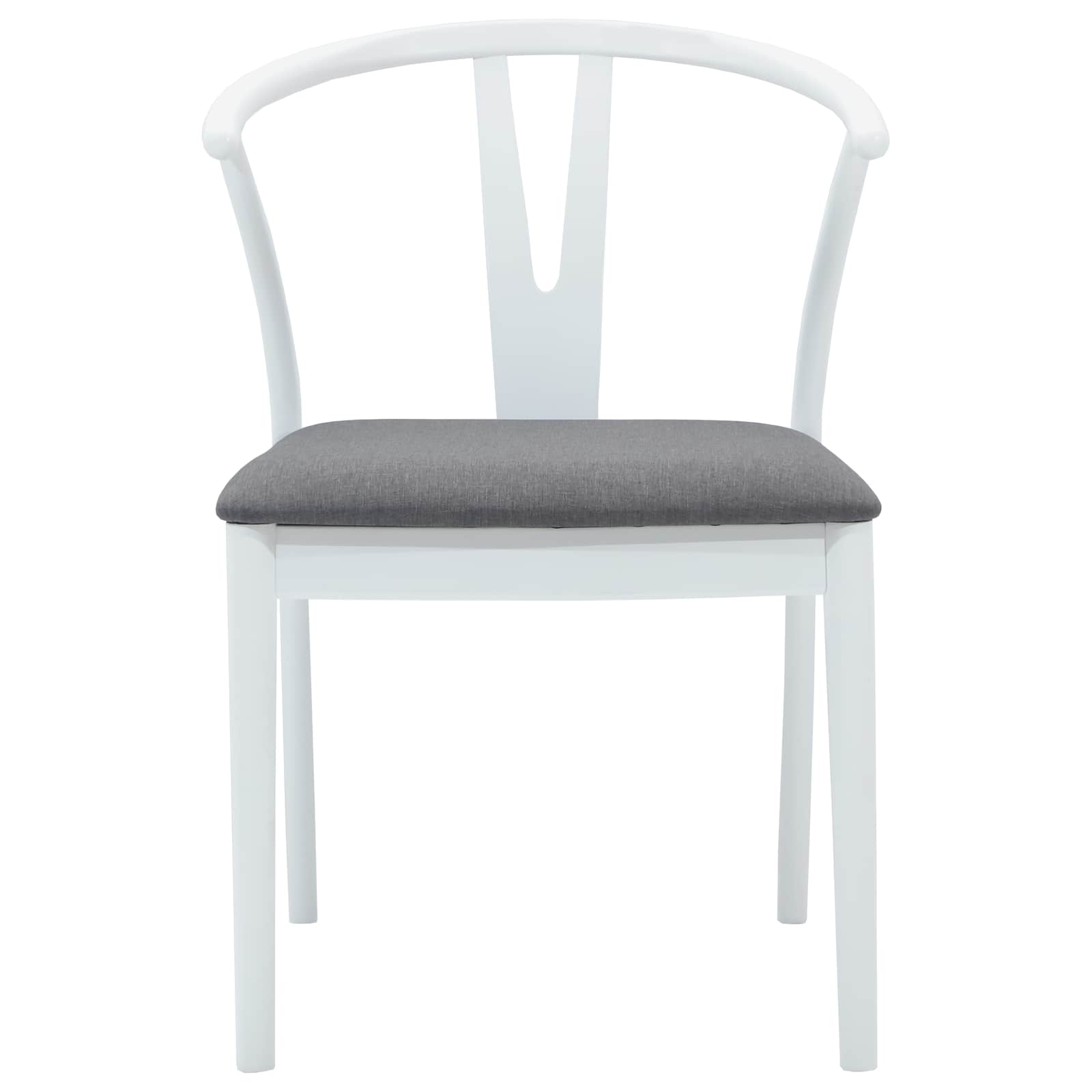 Esszimmerstuhl 2 pcs Weiß und Grau Massives Gummiholz