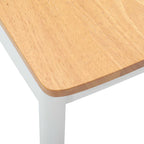 Esszimmerstuhl 2 pcs Weiß und Natur Massives Gummiholz