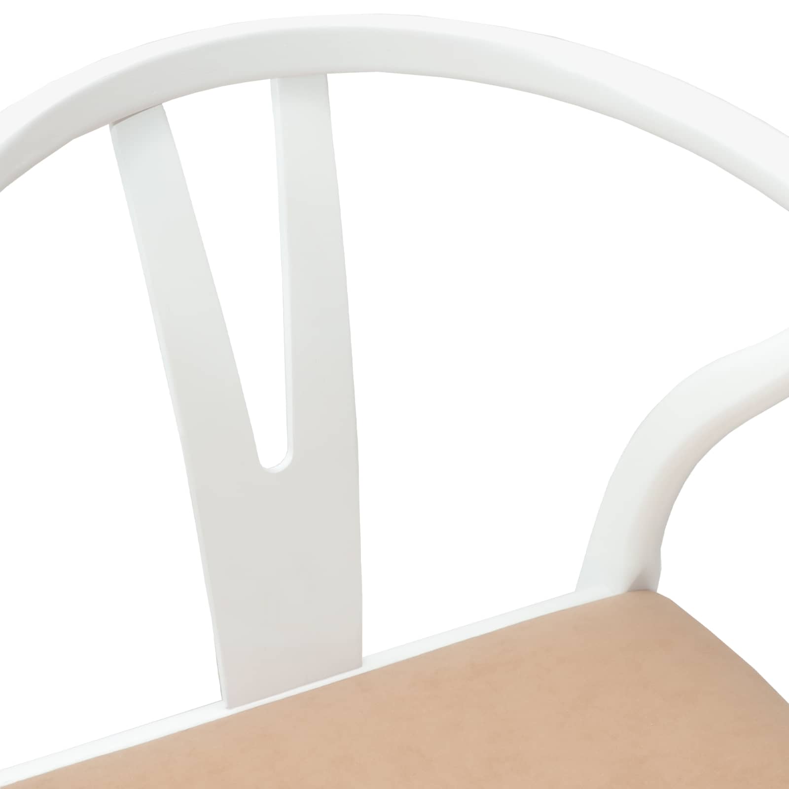 Esszimmerstuhl 2 pcs Weiß und Braun Massives Gummiholz