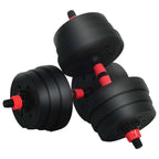 2-in-1 Kurzhantel Langhantel Set 20 kg Schwarz und Rot