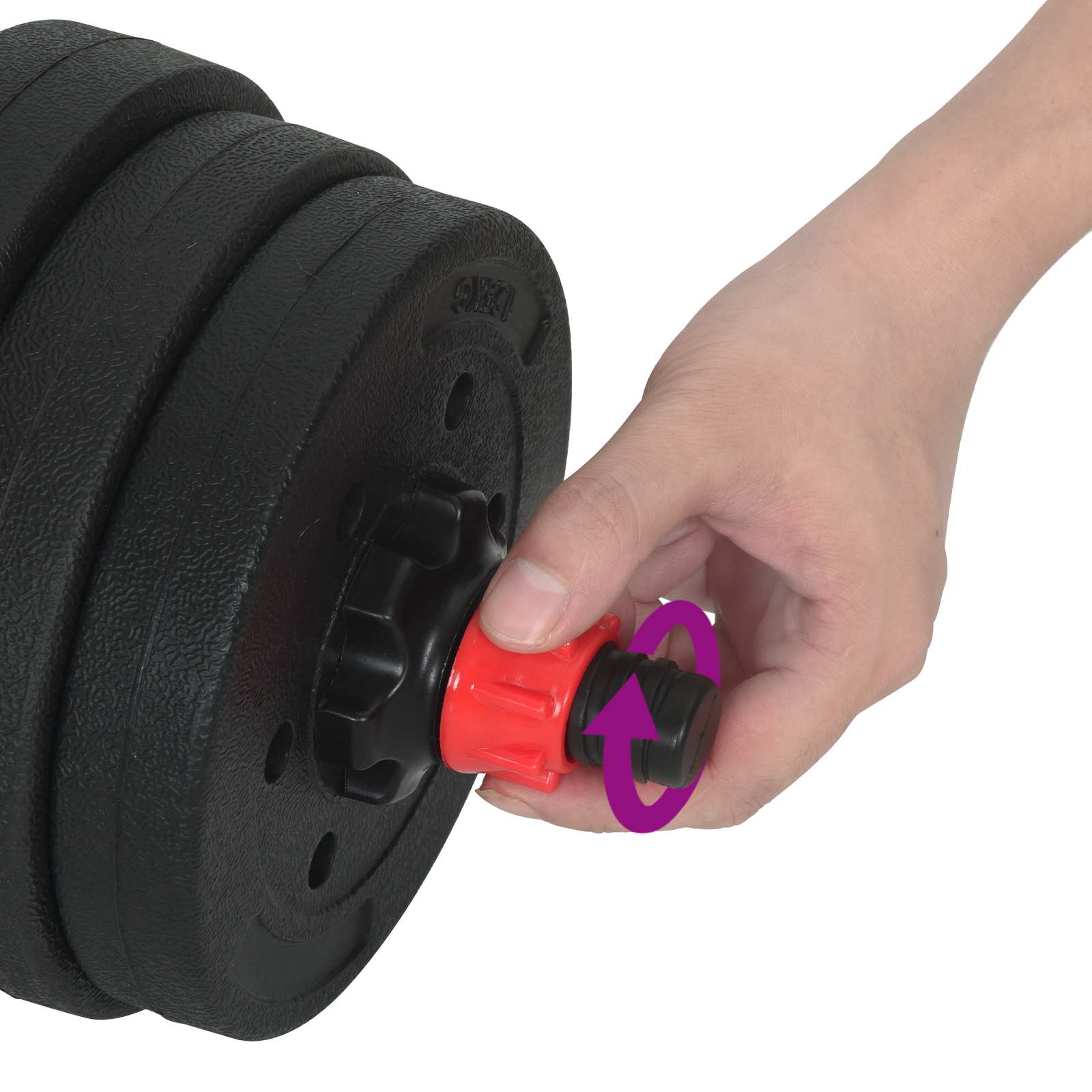 2-in-1 Kurzhantel Langhantel Set 20 kg Schwarz und Rot