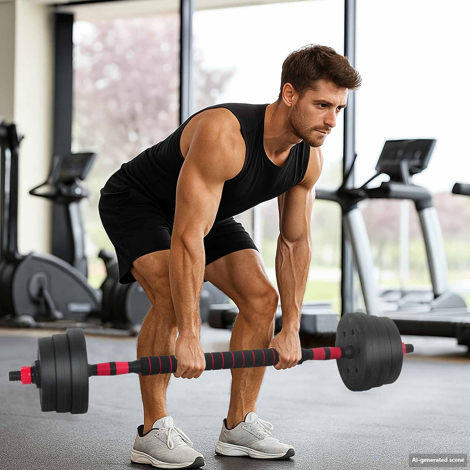 4-in-1 Kurzhantel Langhantel Kettlebell Set 20 kg