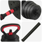 4-in-1 Kurzhantel, Langhantel und Kettlebell Set 30 kg