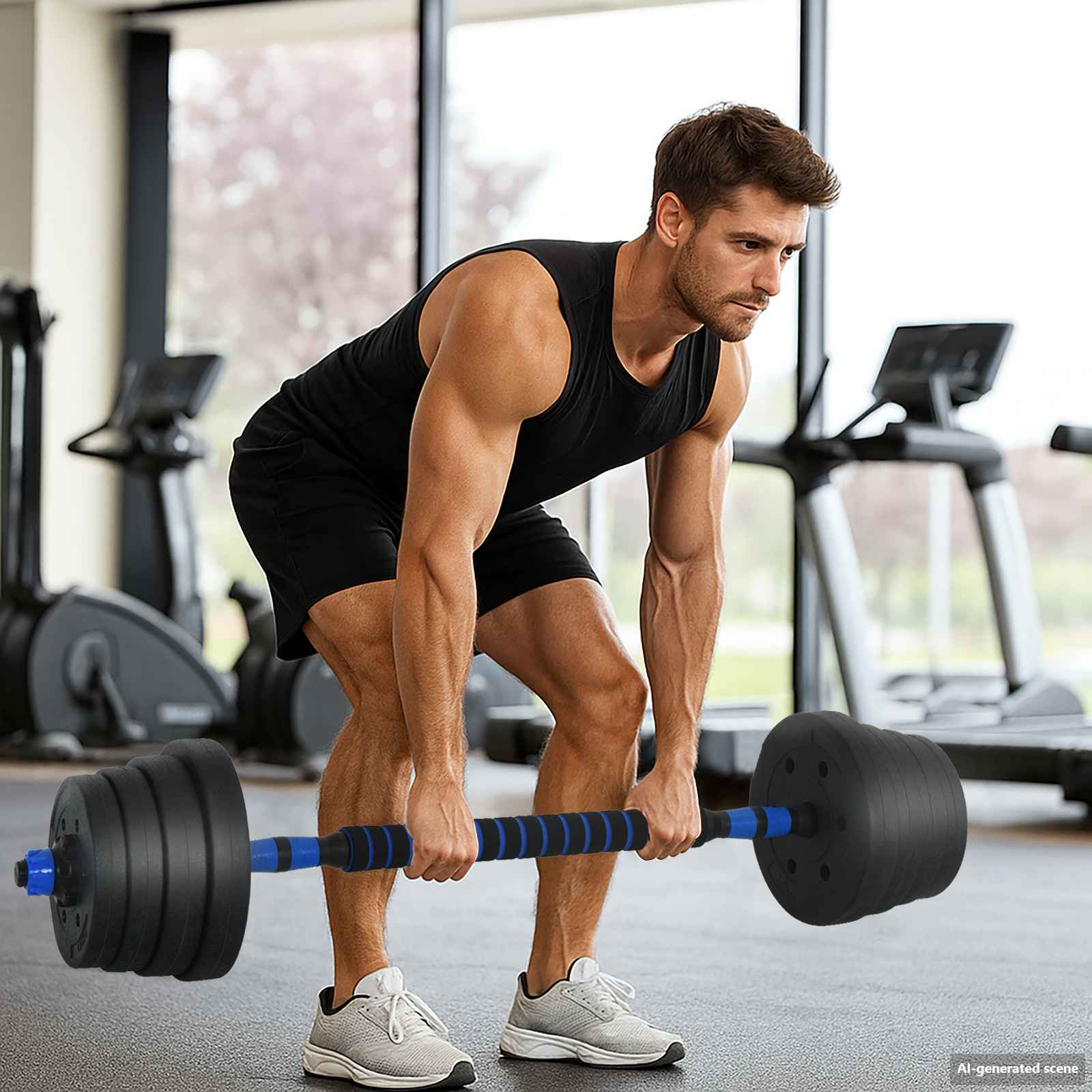 4-in-1 Kurzhantel Langhantel Kettlebell Set 30 kg