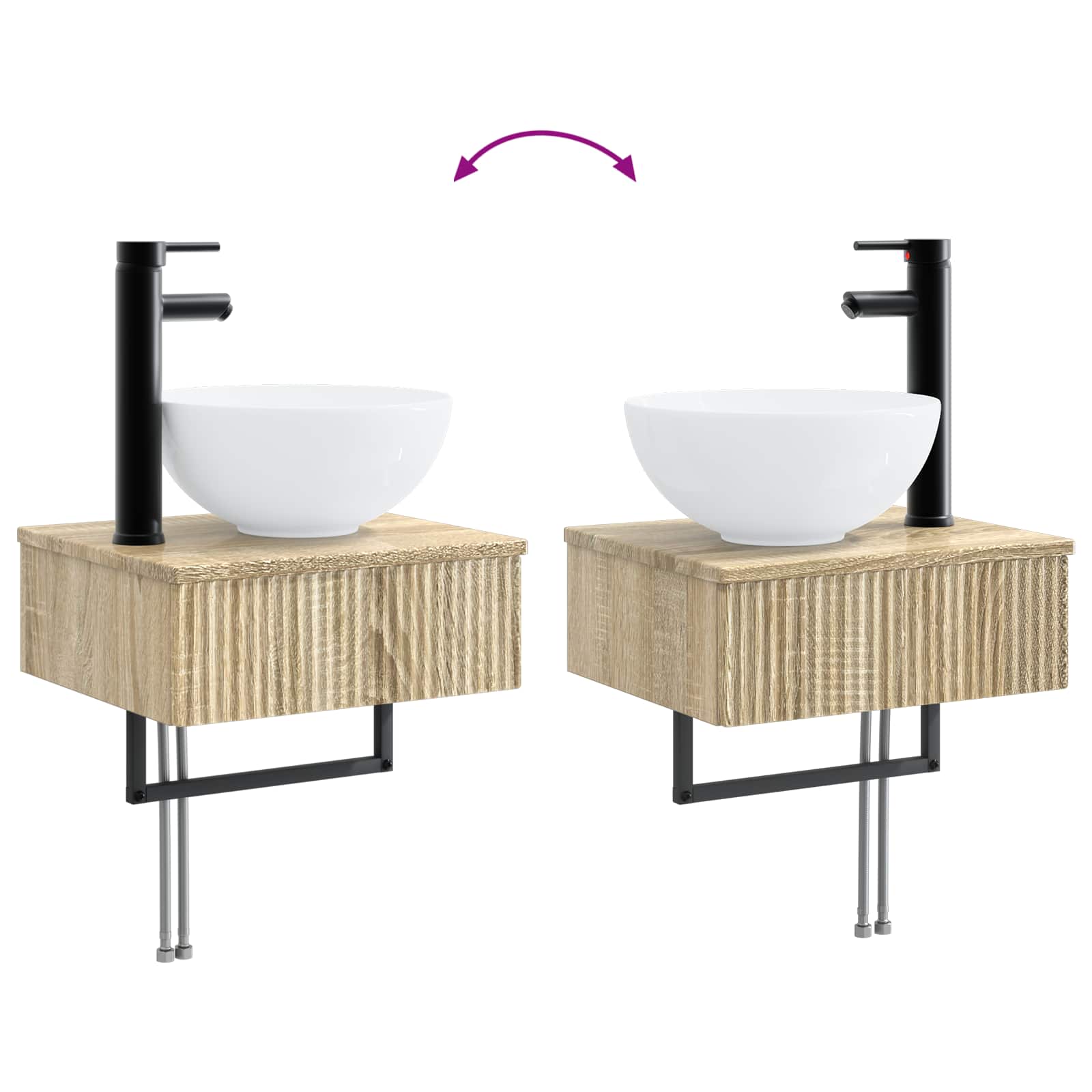 Badezimmerschrank-Set 4 pcs Sonoma-Eiche 100 x 14,5 x 70 cm