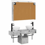 Badezimmerschrank-Set 4 pcs Betongrau 100 x 14,5 x 70 cm
