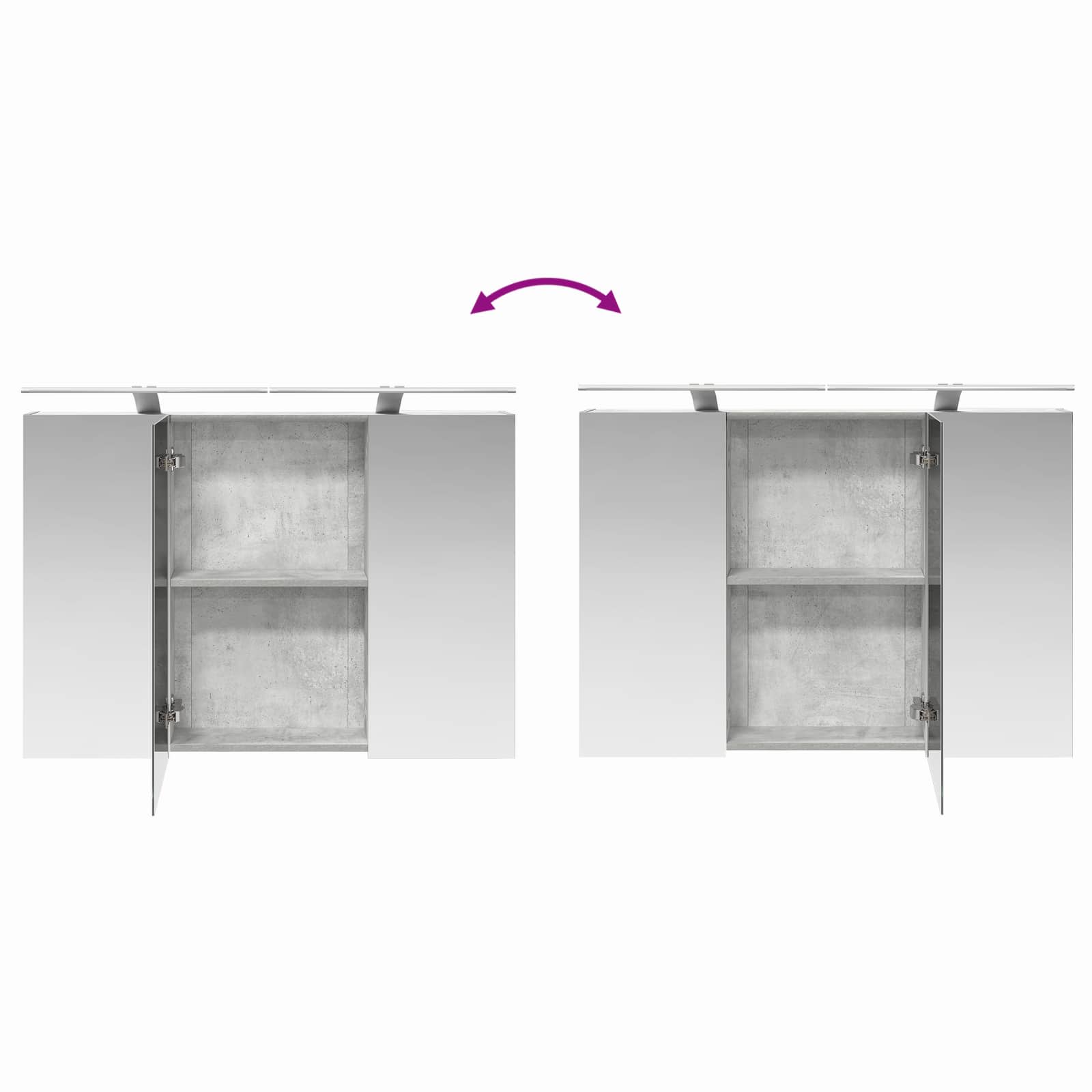 Badezimmerschrank-Set 4 pcs Betongrau 100 x 14,5 x 70 cm