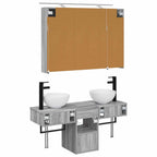 Badezimmerschrank-Set 4 pcs Grau Sonoma 100 x 14,5 x 70 cm