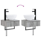 Badezimmerschrank-Set 4 pcs Grau Sonoma 100 x 14,5 x 70 cm