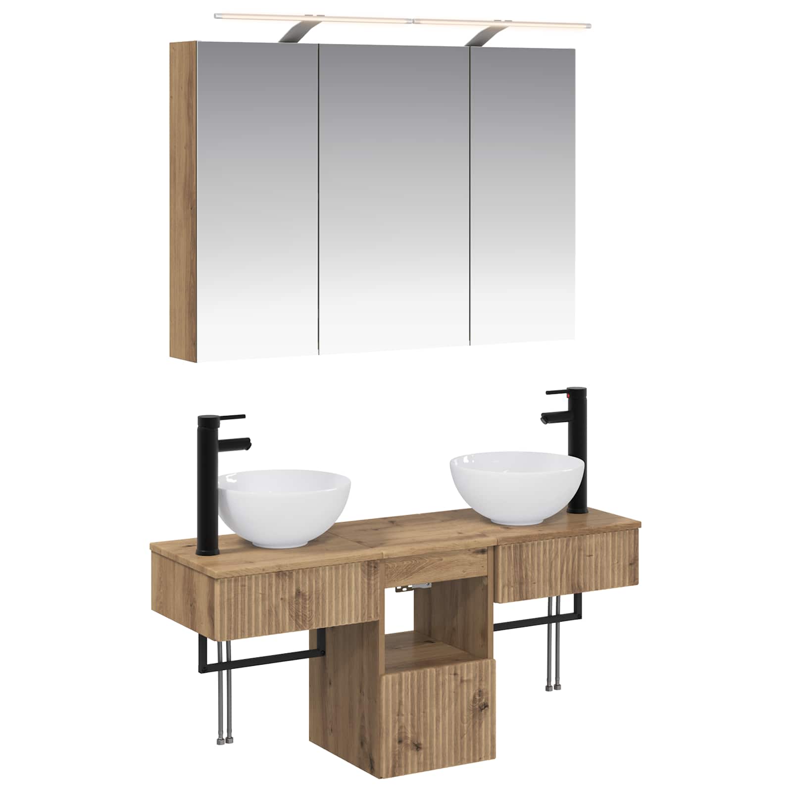 Badezimmerschrankset 4 pcs 100 x 14,5 x 70 cm Holzwerkstoff