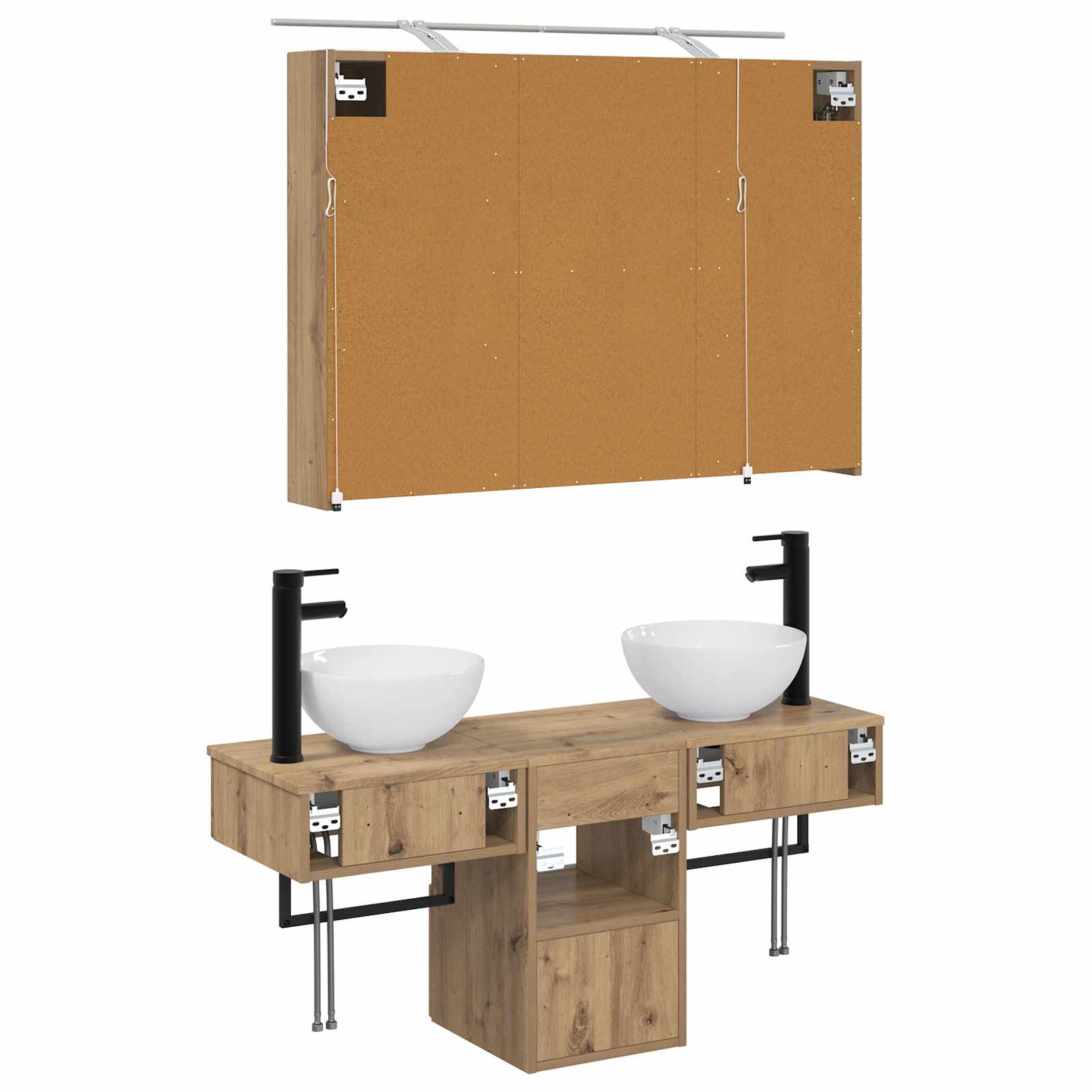 Badezimmerschrankset 4 pcs 100 x 14,5 x 70 cm Holzwerkstoff