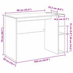 Schreibtisch Artisan-Eiche 109 x 50 x 78 cm Holzwerkstoff
