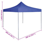 Party-Zelt Blau 200 x 200 x 315 cm Oxford-Stoff