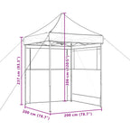 Party-Zelt Beige 200 x 200 x 306 cm Oxford-Stoff