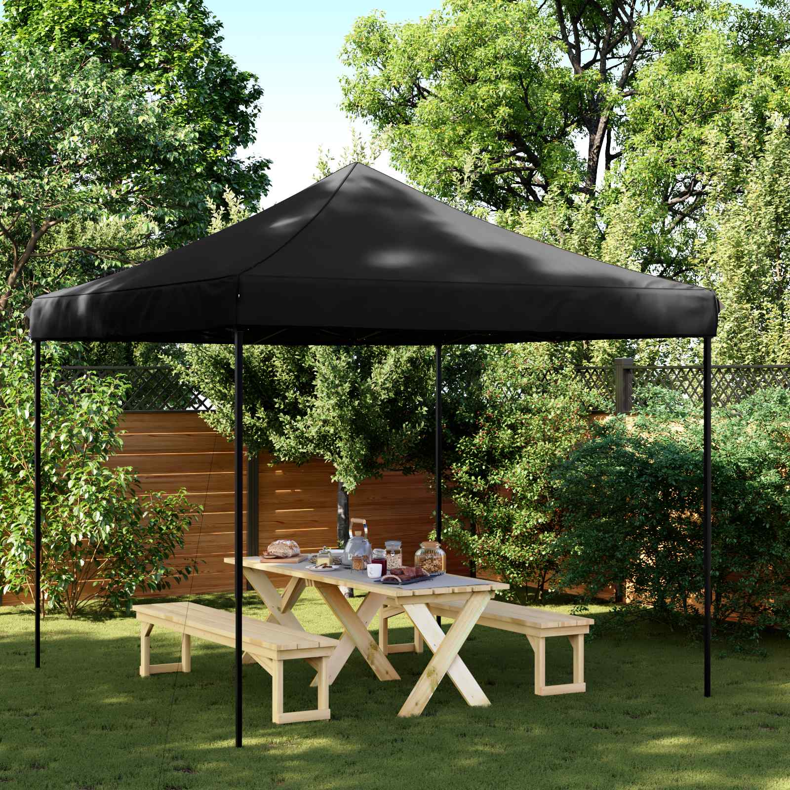Party-Zelt Schwarz 292 x 292 x 315 cm Oxford-Stoff