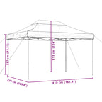 Party-Zelt Braun 279 x 410 x 315 cm Oxford-Stoff