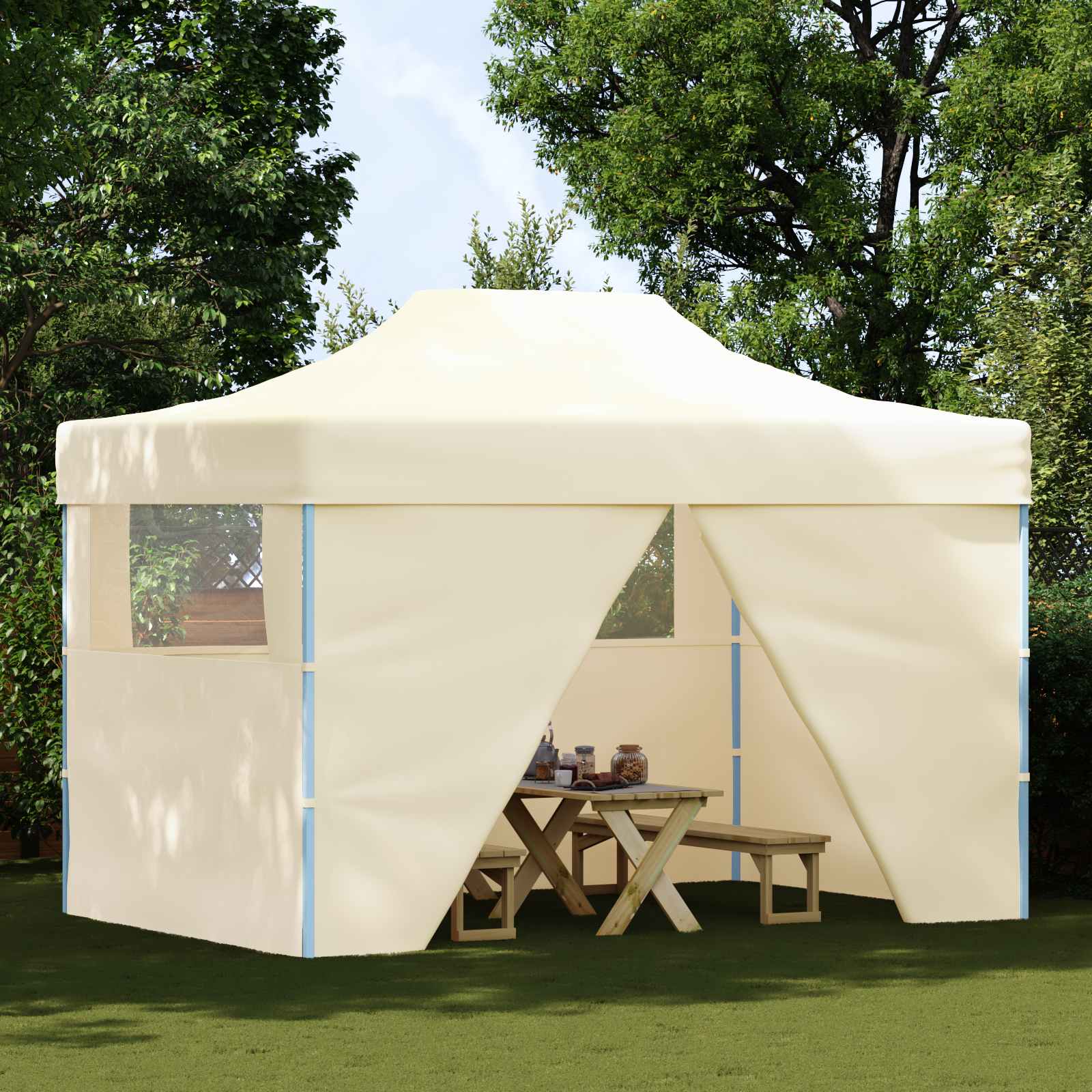 Party-Zelt Creme 280 x 410 x 315 cm Oxford-Stoff