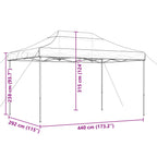 Party-Zelt Schwarz 292 x 440 x 315 cm Oxford-Stoff
