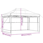 Party-Zelt Braun 292 x 440 x 315 cm Oxford-Stoff