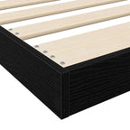 Bodenbettrahmen Schwarz Eichen-Optik 75 x 190 cm Holzwerkstoff