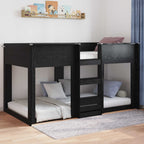Bodenbettrahmen Schwarz Eichen-Optik 75 x 190 cm Holzwerkstoff