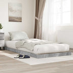 Bodenbettrahmen Beton Grau 75 x 190 cm Holzwerkstoff