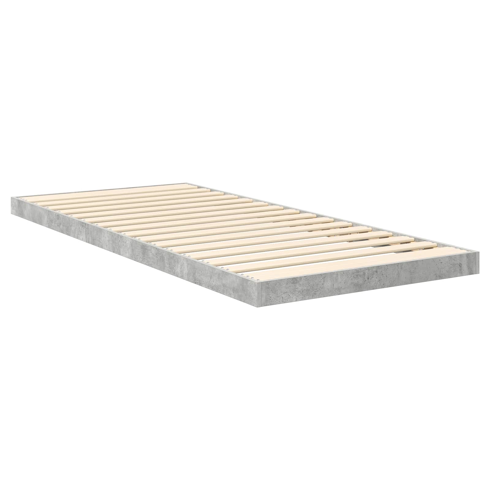 Bodenbettrahmen Beton Grau 75 x 190 cm Holzwerkstoff