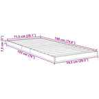 Bodenbettrahmen Beton Grau 75 x 190 cm Holzwerkstoff