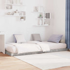Bodenbettrahmen Beton Grau 90 x 190 cm Holzwerkstoff