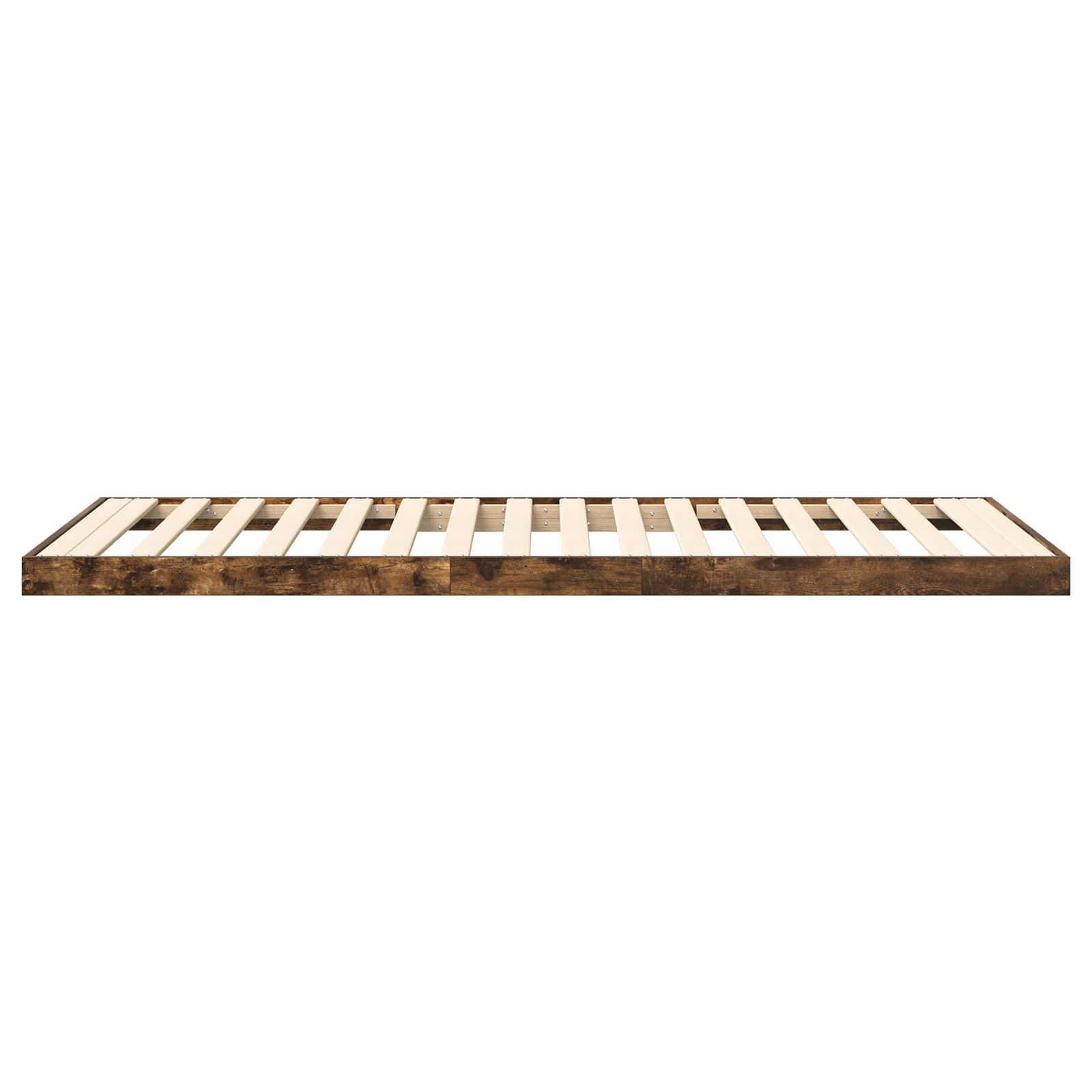 Bodenbettrahmen Geräucherte Eiche 90 x 190 cm Holzwerkstoff