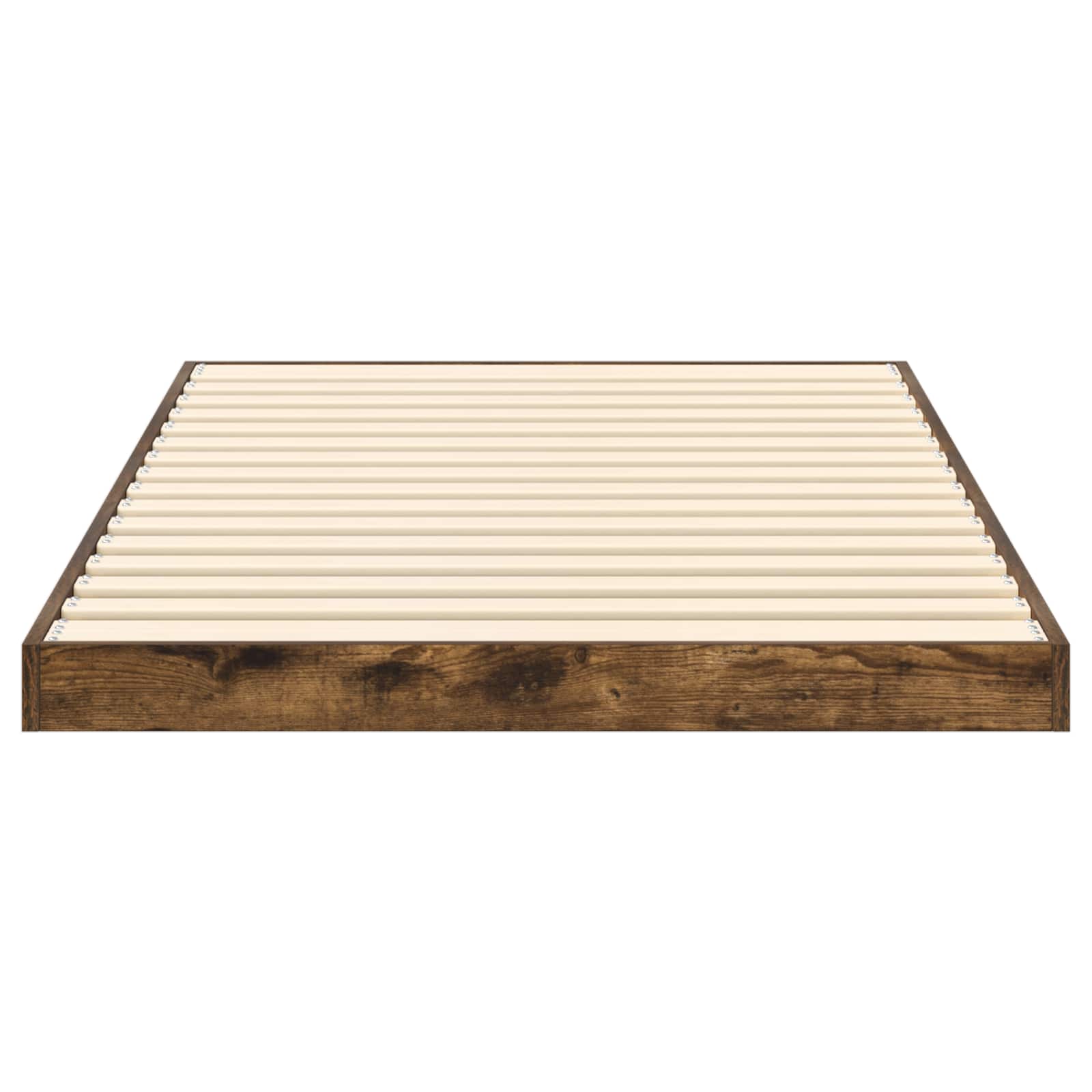 Bodenbettrahmen Geräucherte Eiche 80 x 200 cm Holzwerkstoff