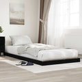 Bodenbettrahmen Schwarz Eichen-Optik 90 x 200 cm Holzwerkstoff
