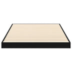 Bodenbettrahmen Schwarz Eichen-Optik 90 x 200 cm Holzwerkstoff