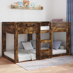 Bodenbettrahmen Geräucherte Eiche 90 x 200 cm Holzwerkstoff