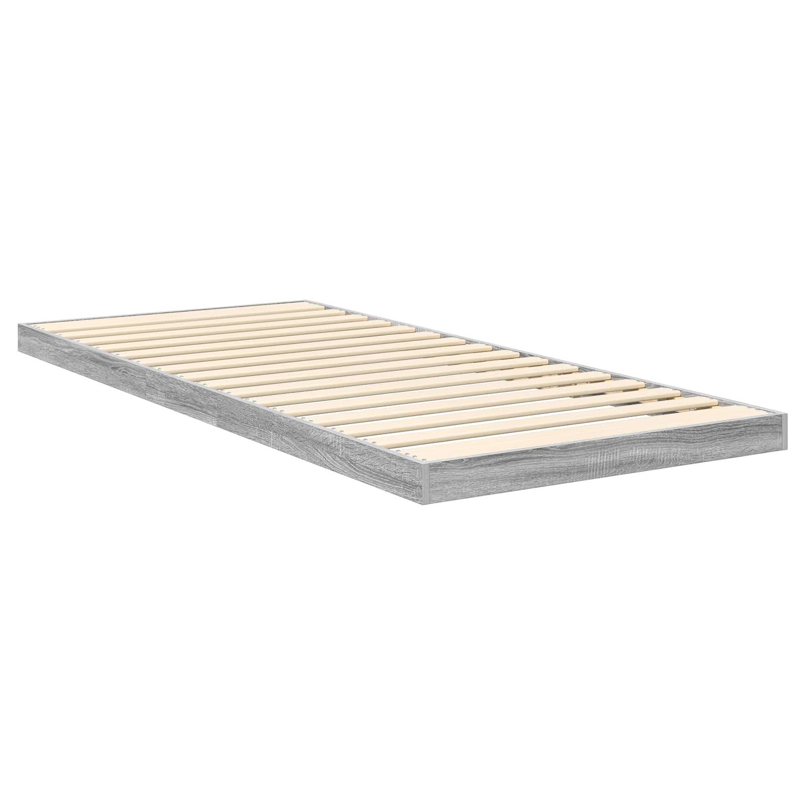 Bodenbettrahmen Graues Sonoma 90 x 200 cm Holzwerkstoff