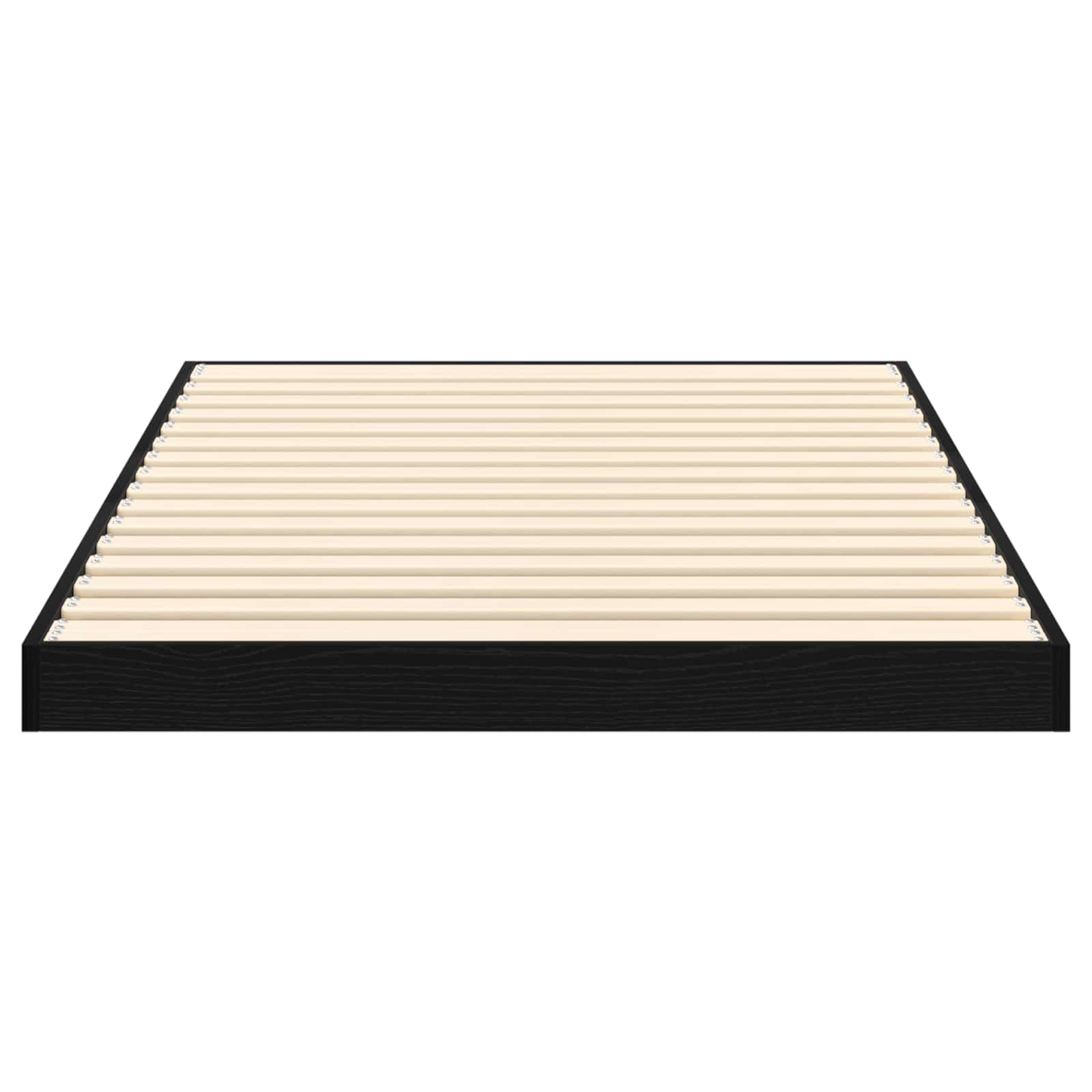 Bodenbettrahmen Schwarz Eichen-Optik 100 x 200 cm Holzwerkstoff