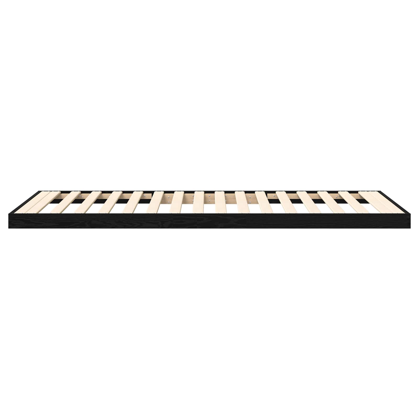 Bodenbettrahmen Schwarz Eichen-Optik 100 x 200 cm Holzwerkstoff