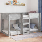 Bodenbettrahmen Beton Grau 100 x 200 cm Holzwerkstoff