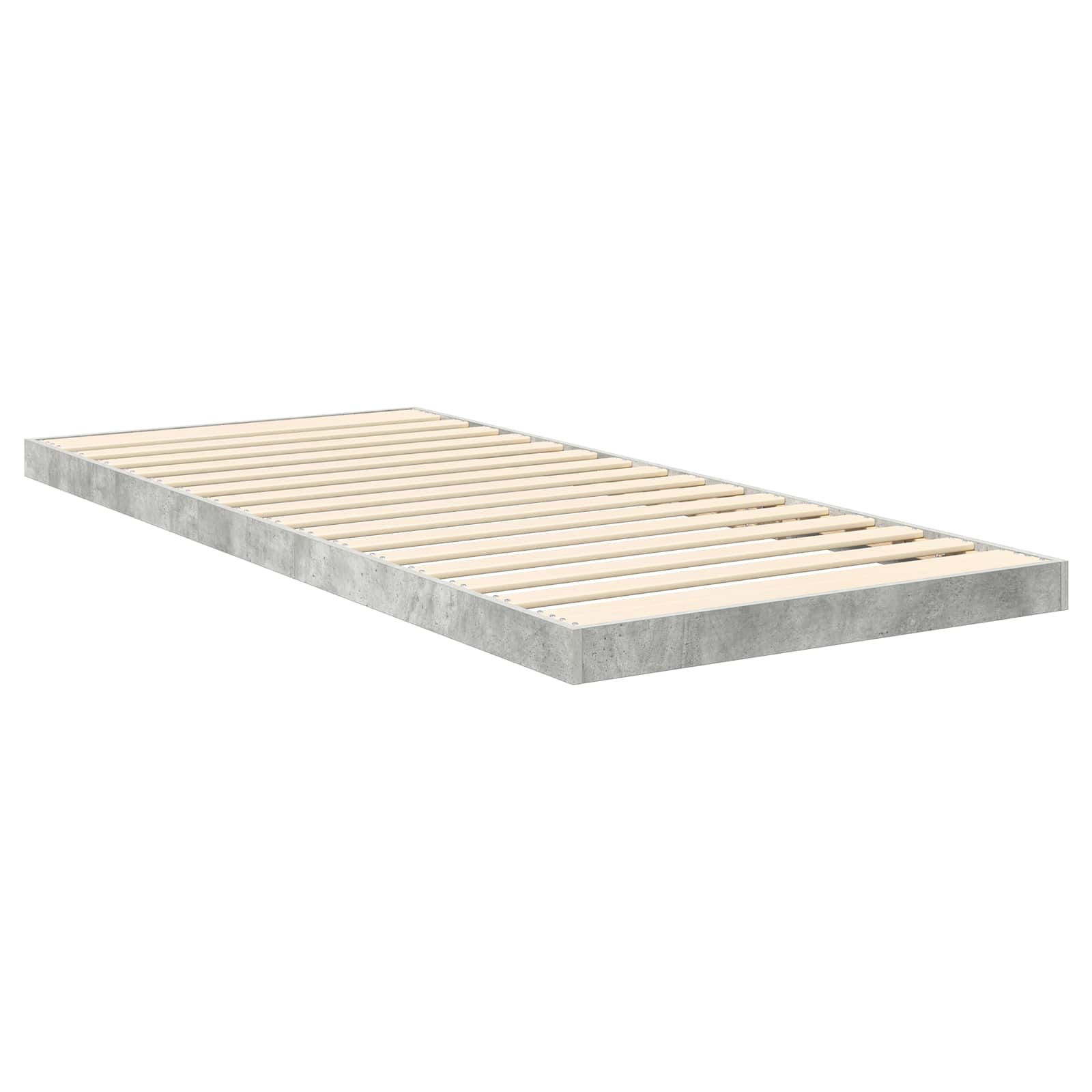 Bodenbettrahmen Beton Grau 100 x 200 cm Holzwerkstoff