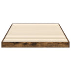 Bodenbettrahmen Geräucherte Eiche 100 x 200 cm Holzwerkstoff