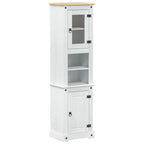 Badezimmerschrank Weiß 50 x 40 x 185 cm Massives Kiefernholz