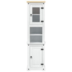 Badezimmerschrank Weiß 50 x 40 x 185 cm Massives Kiefernholz