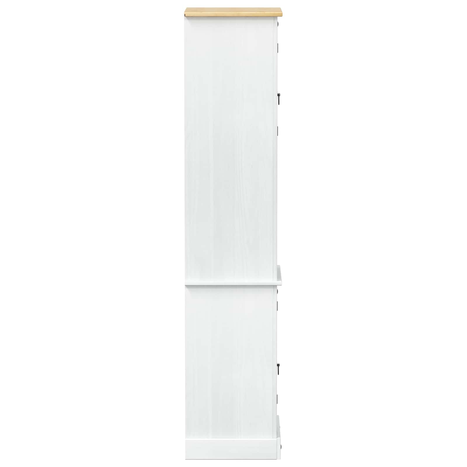 Badezimmerschrank Weiß 50 x 40 x 185 cm Massives Kiefernholz