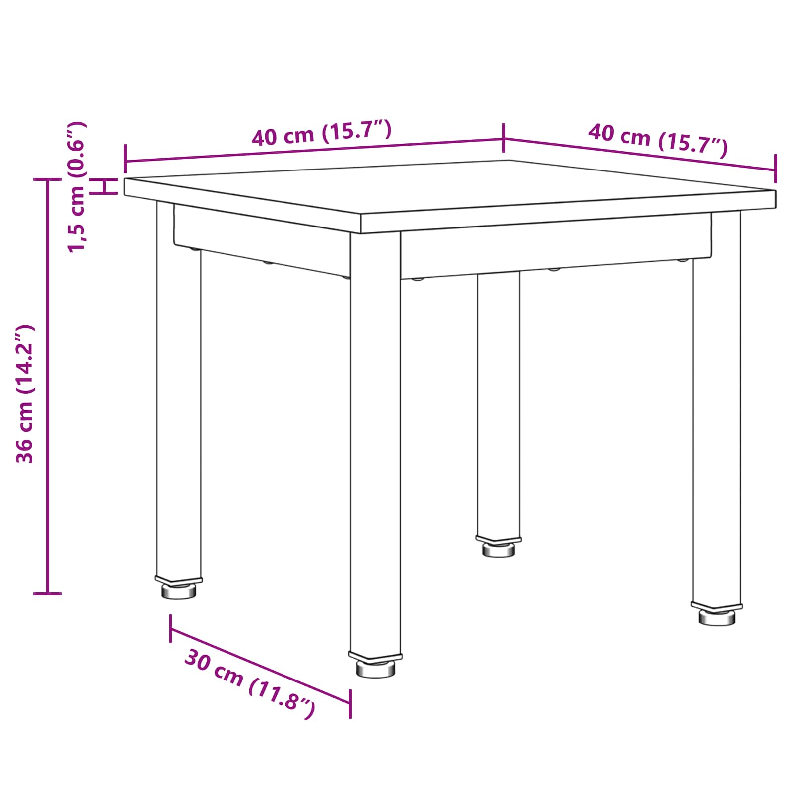 Couchtisch Graues Sonoma 40 x 40 x 36 cm Holzwerkstoff